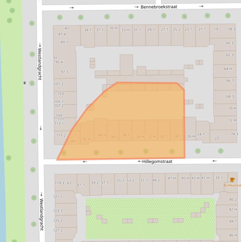 Kaart van postcodegebied 1058LT.