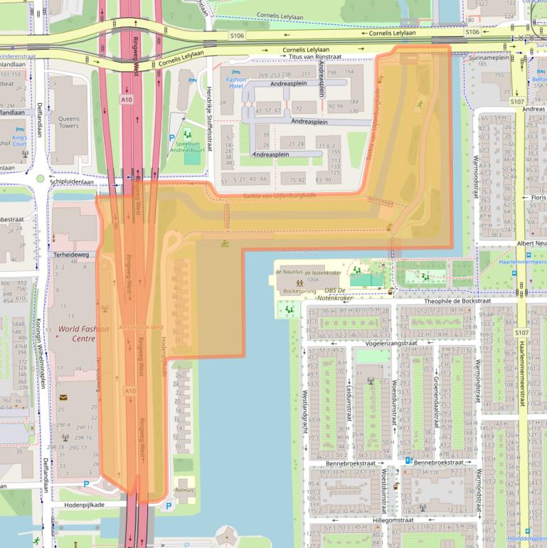 Kaart van postcodegebied 1058LZ.