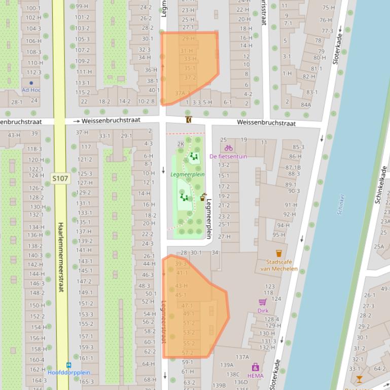 Kaart van postcodegebied 1058NB.