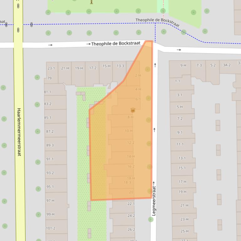 Kaart van postcodegebied 1058ND.