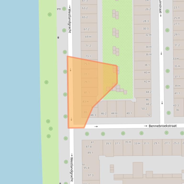 Kaart van postcodegebied 1058TP.