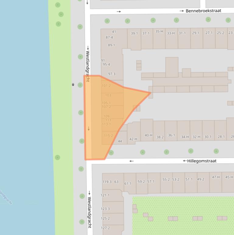 Kaart van postcodegebied 1058TS.