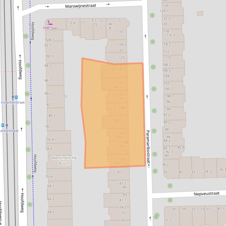 Kaart van postcodegebied 1058VJ.