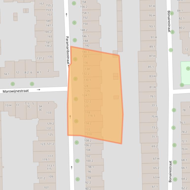 Kaart van postcodegebied 1058VP.