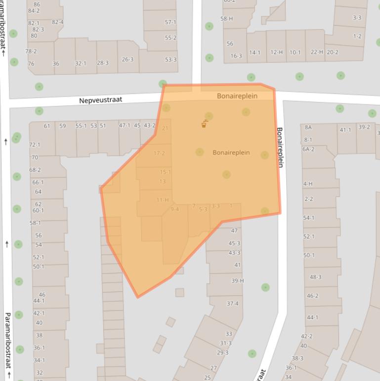 Kaart van postcodegebied 1058XA.