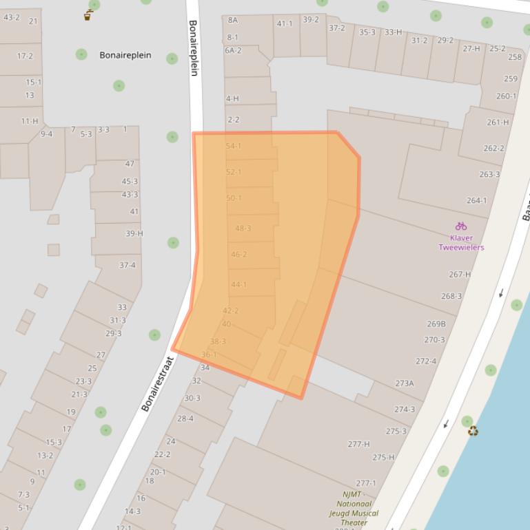 Kaart van postcodegebied 1058XJ.