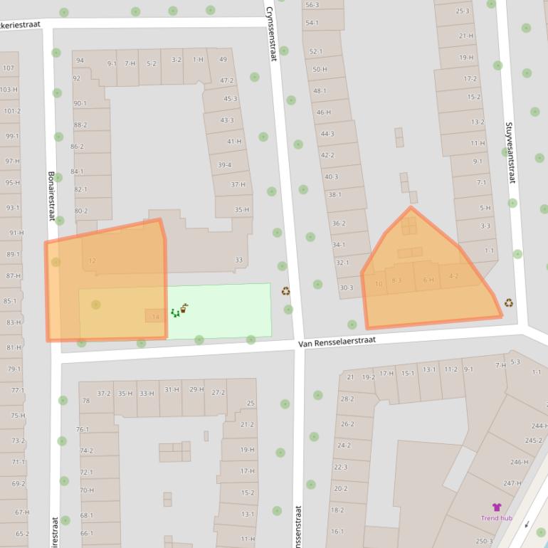 Kaart van postcodegebied 1058XS.