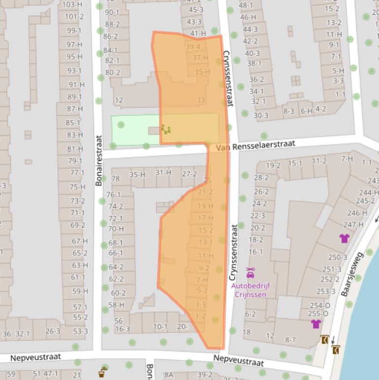 Kaart van postcodegebied 1058XT.