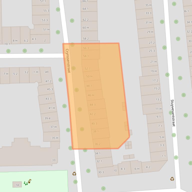 Kaart van postcodegebied 1058XX.
