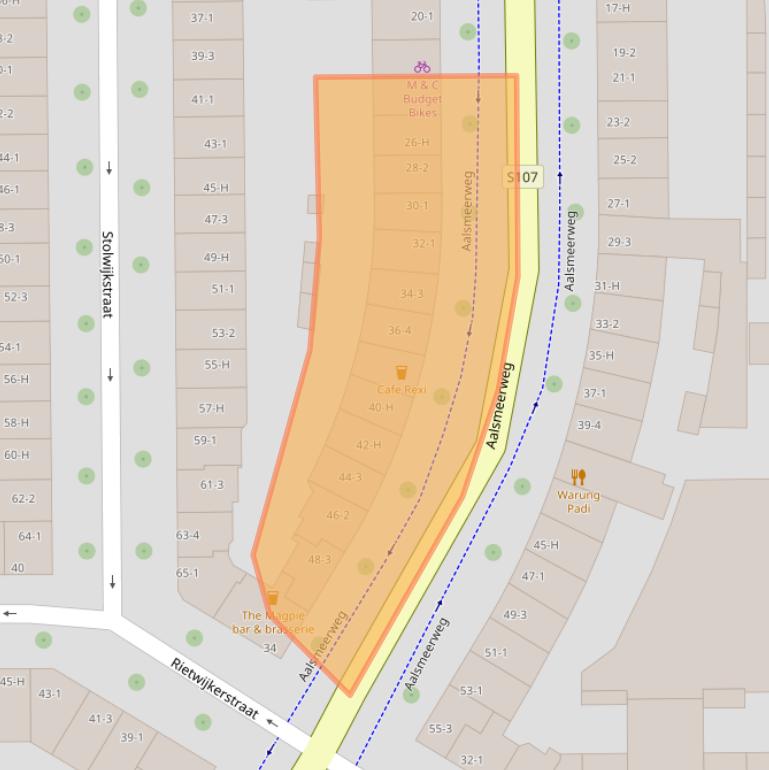 Kaart van postcodegebied 1059AK.