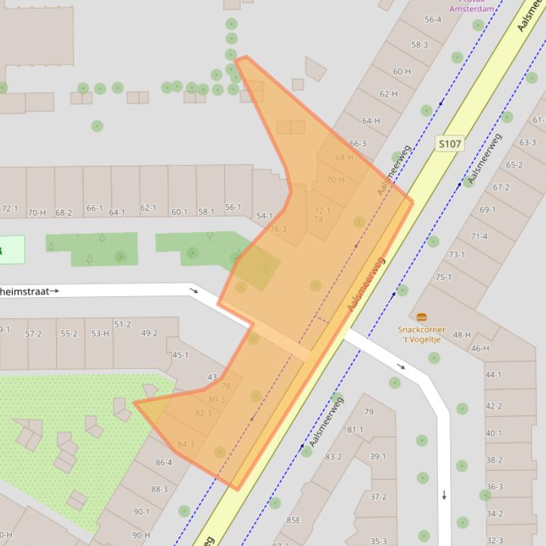 Kaart van postcodegebied 1059AM.