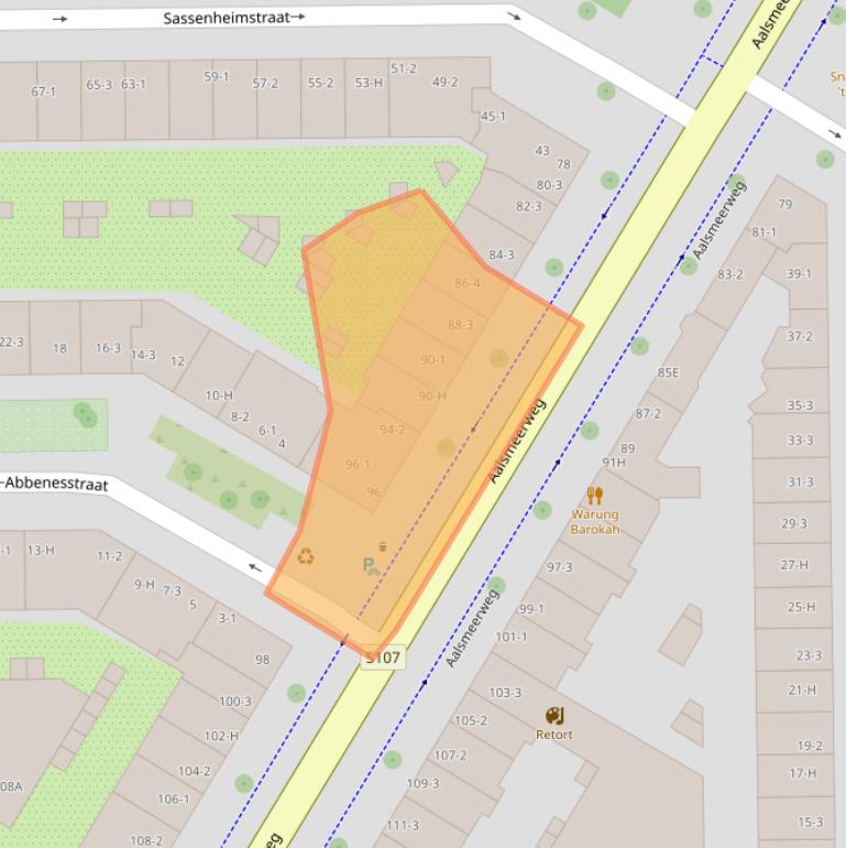 Kaart van postcodegebied 1059AN.