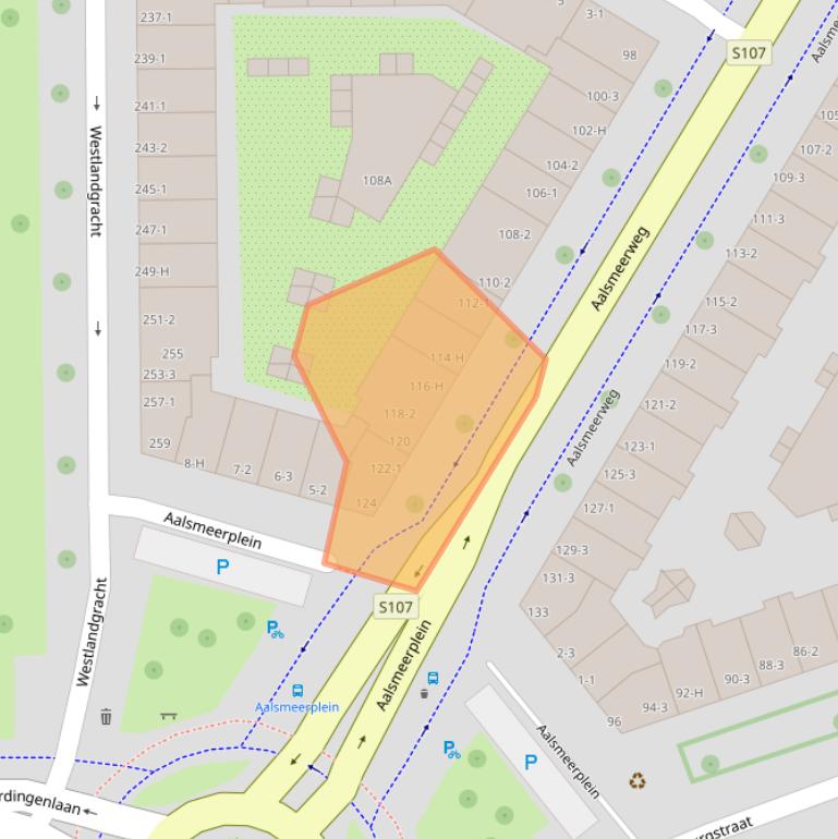 Kaart van postcodegebied 1059AR.