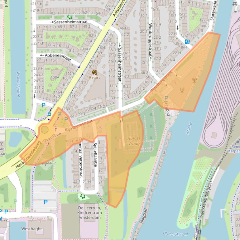 Kaart van postcodegebied 1059AT.