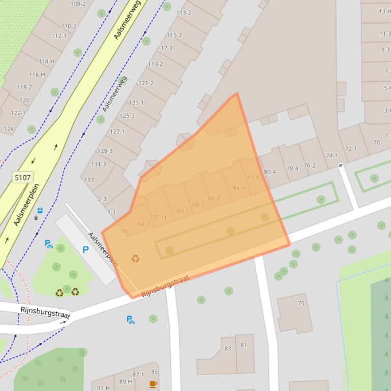 Kaart van postcodegebied 1059AZ.