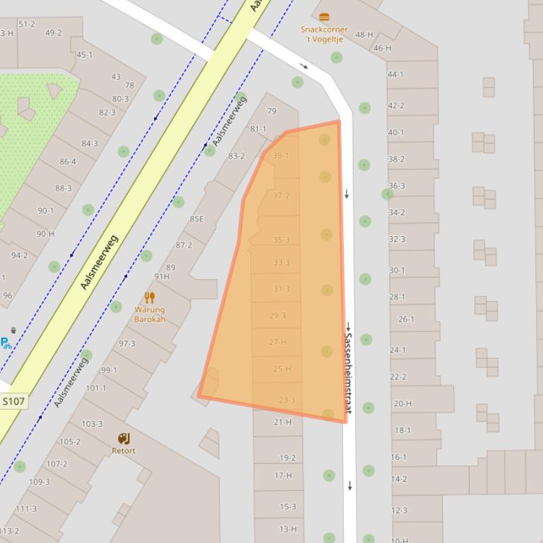 Kaart van postcodegebied 1059BB.