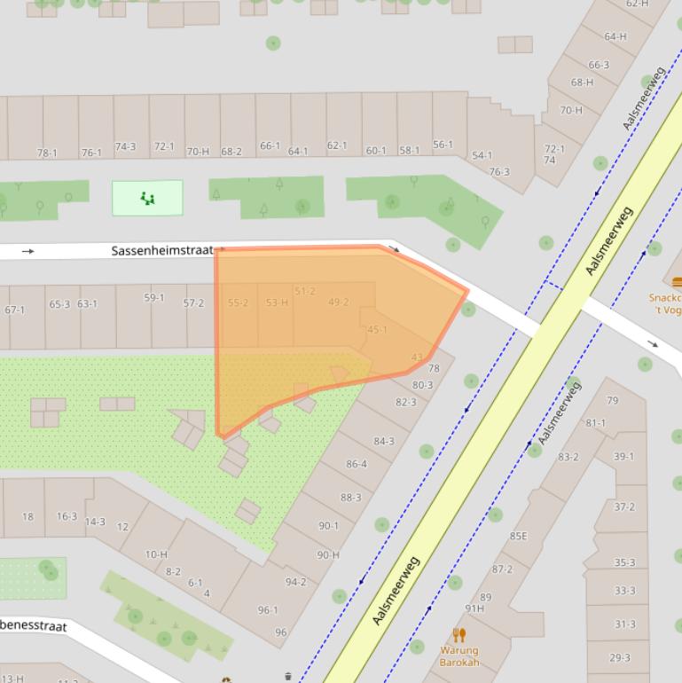 Kaart van postcodegebied 1059BC.