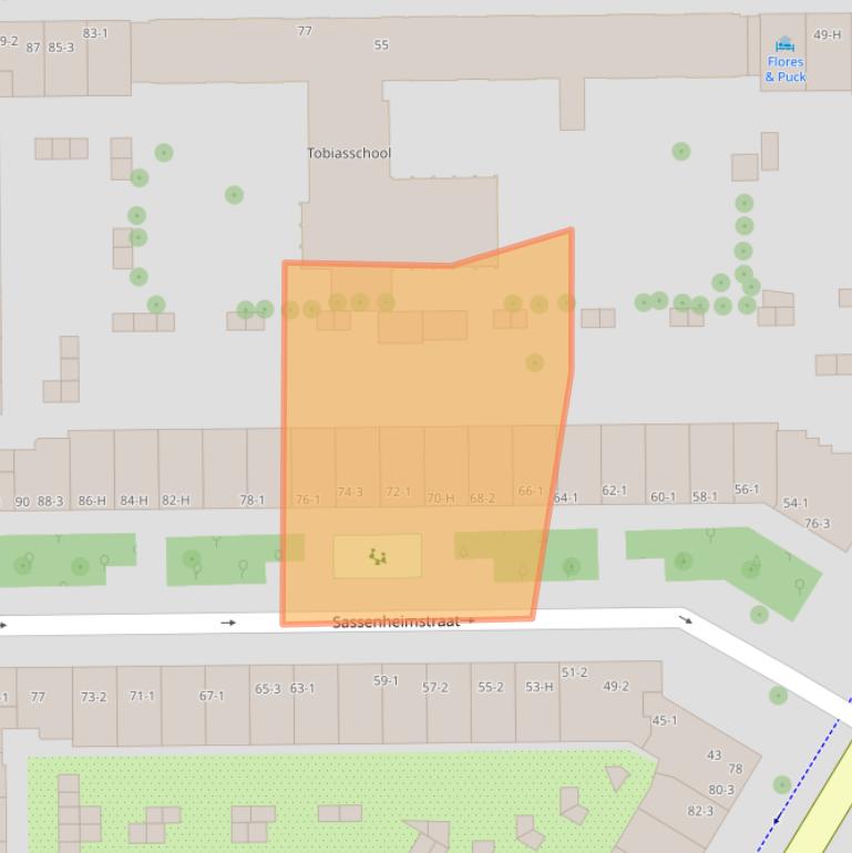 Kaart van postcodegebied 1059BL.