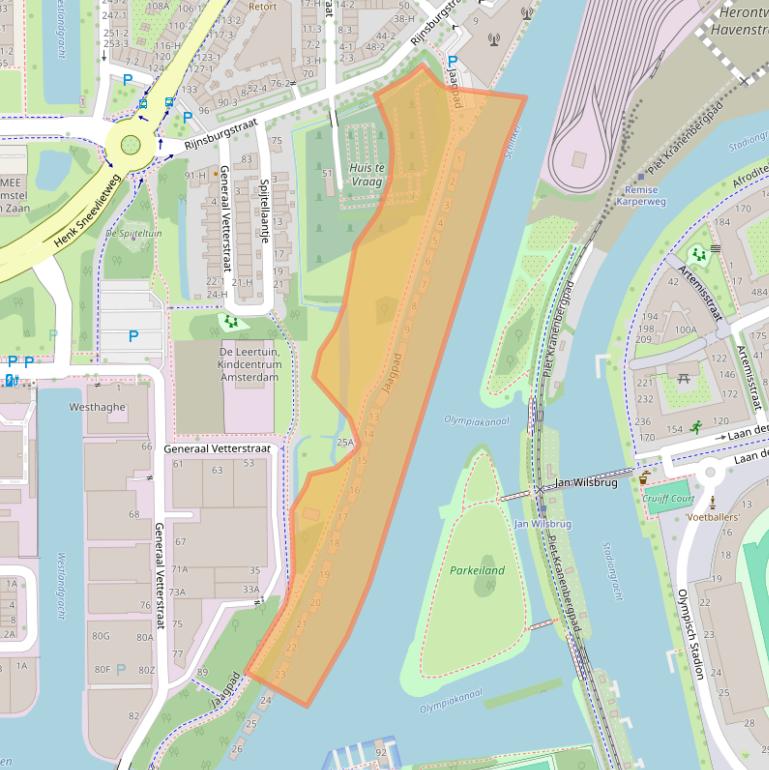 Kaart van postcodegebied 1059BN.