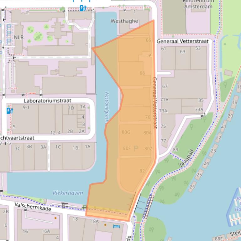 Kaart van postcodegebied 1059BW.