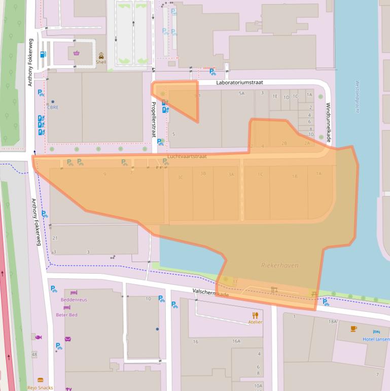 Kaart van postcodegebied 1059CA.