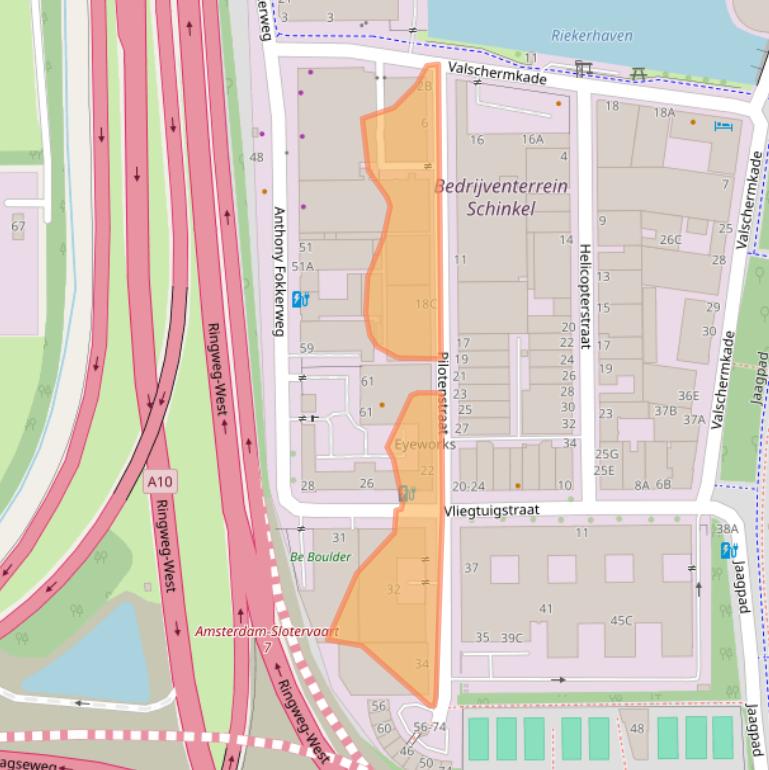 Kaart van postcodegebied 1059CJ.