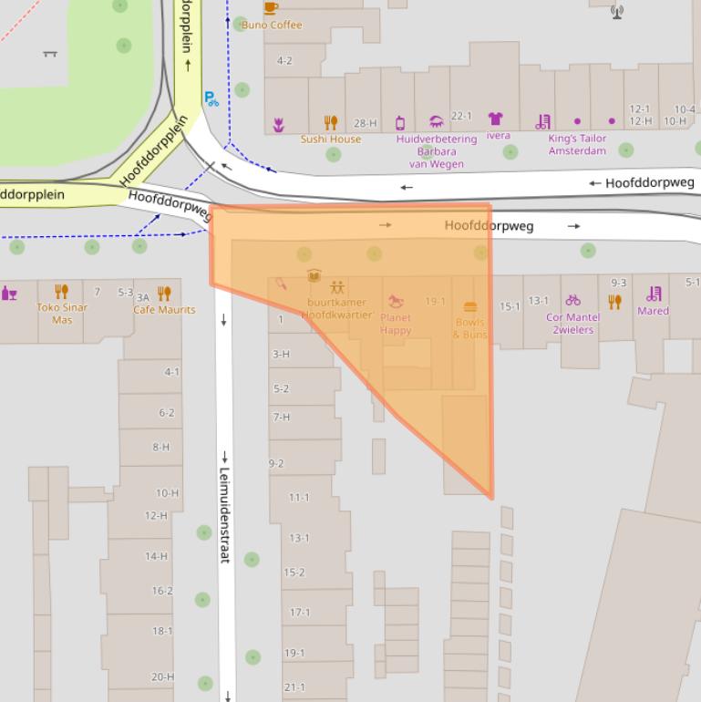 Kaart van postcodegebied 1059CT.