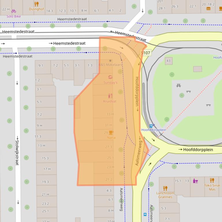 Kaart van postcodegebied 1059CW.