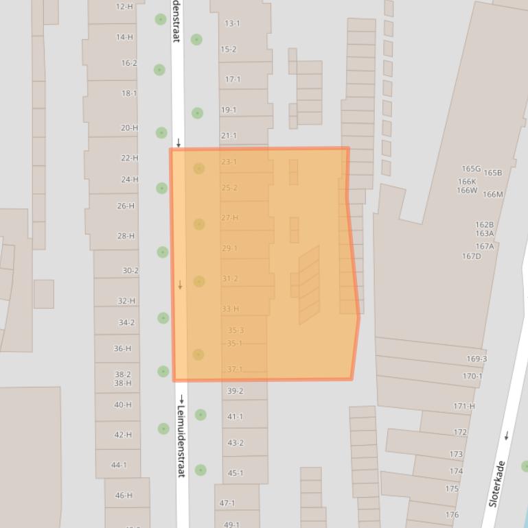 Kaart van postcodegebied 1059EE.