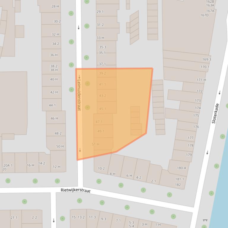 Kaart van postcodegebied 1059EG.