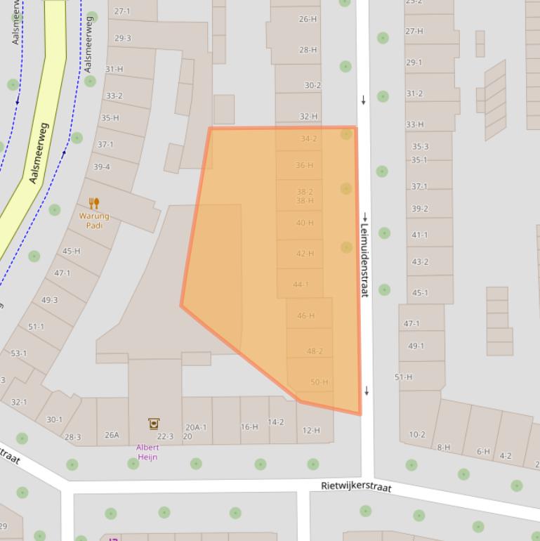 Kaart van postcodegebied 1059EK.