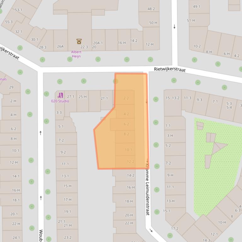 Kaart van postcodegebied 1059EM.