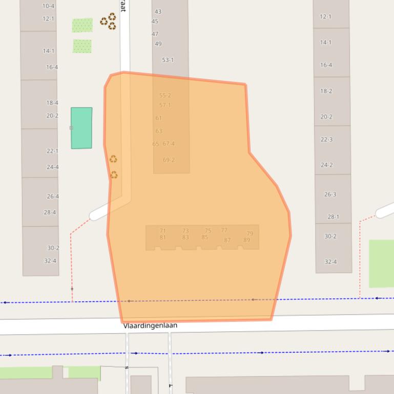 Kaart van postcodegebied 1059GA.