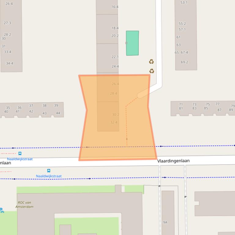 Kaart van postcodegebied 1059GD.