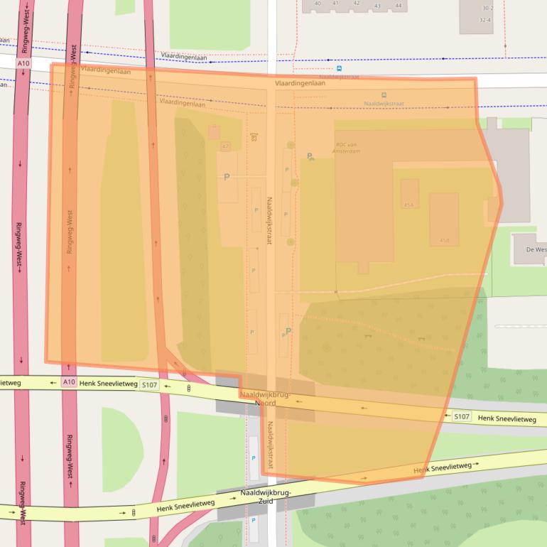 Kaart van postcodegebied 1059GJ.