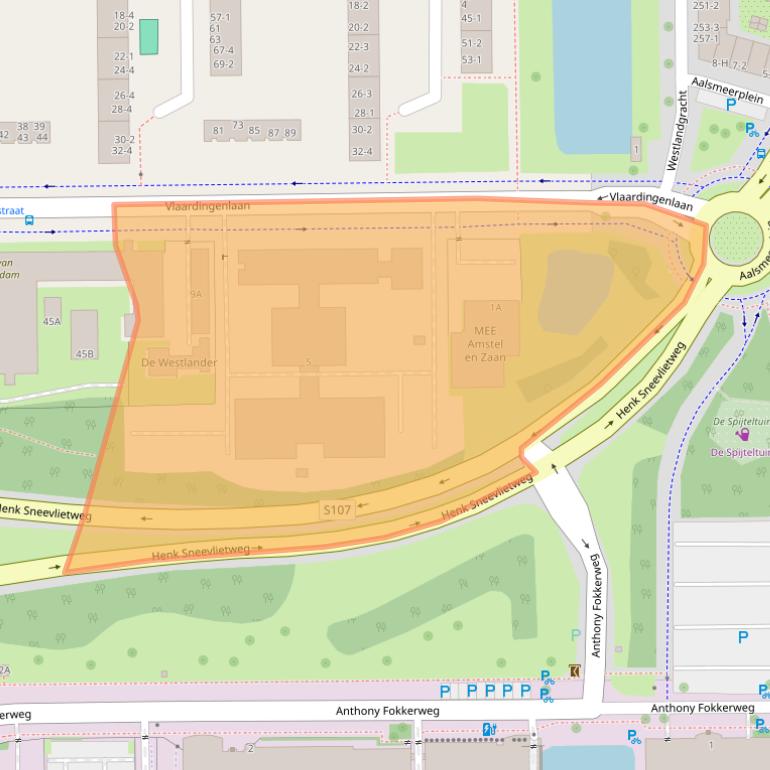 Kaart van postcodegebied 1059GL.