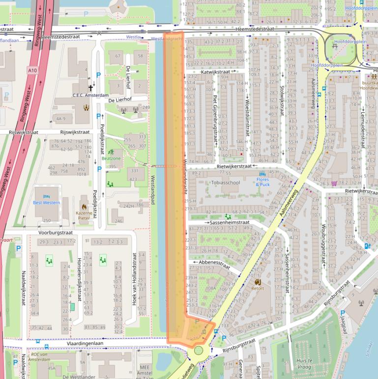 Kaart van postcodegebied 1059GM.