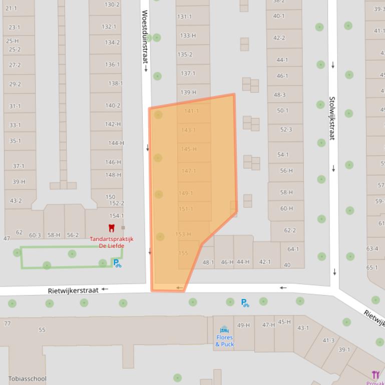 Kaart van postcodegebied 1059SV.