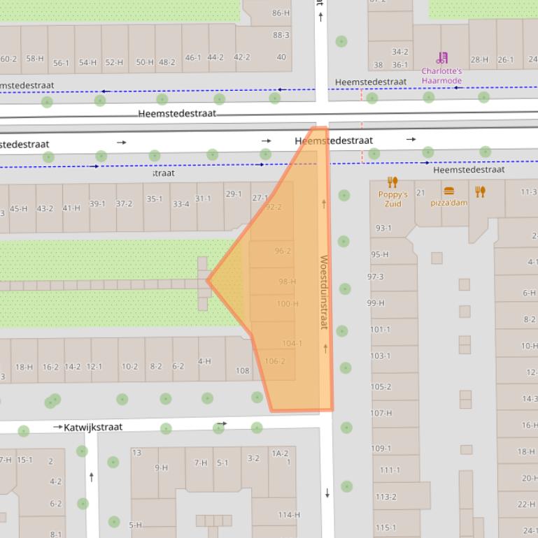 Kaart van postcodegebied 1059SW.