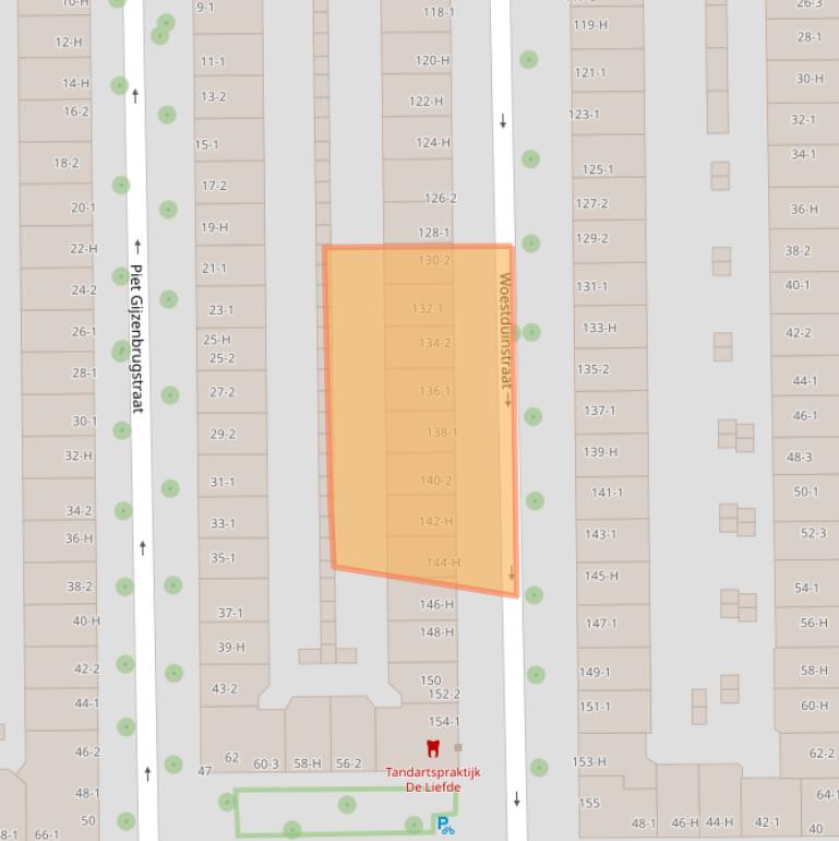 Kaart van postcodegebied 1059SZ.