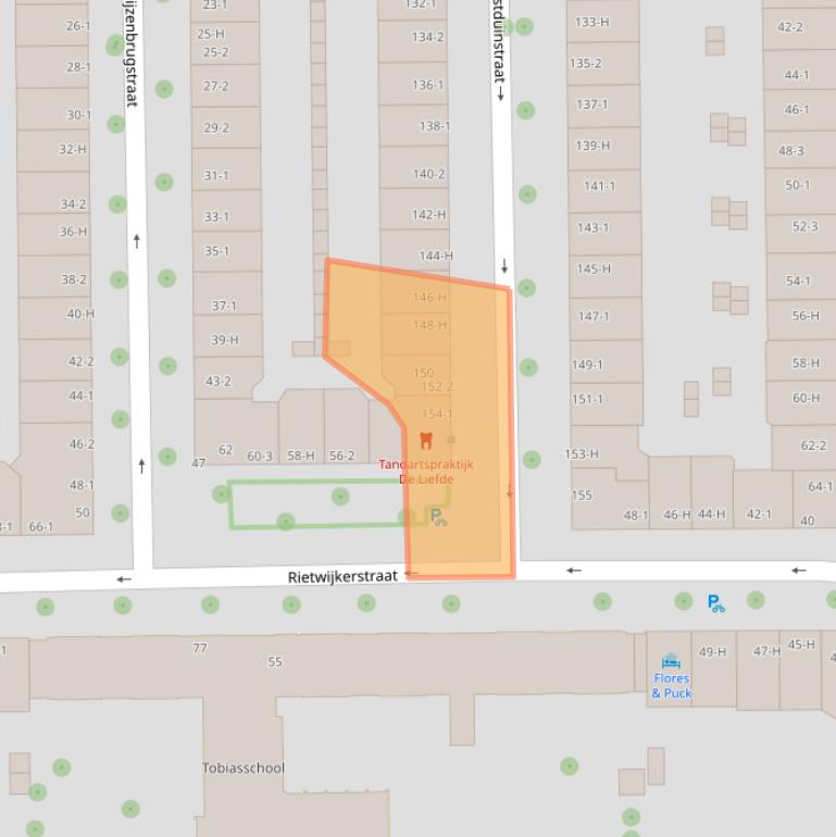 Kaart van postcodegebied 1059TA.