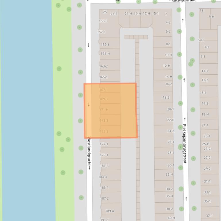 Kaart van postcodegebied 1059TJ.