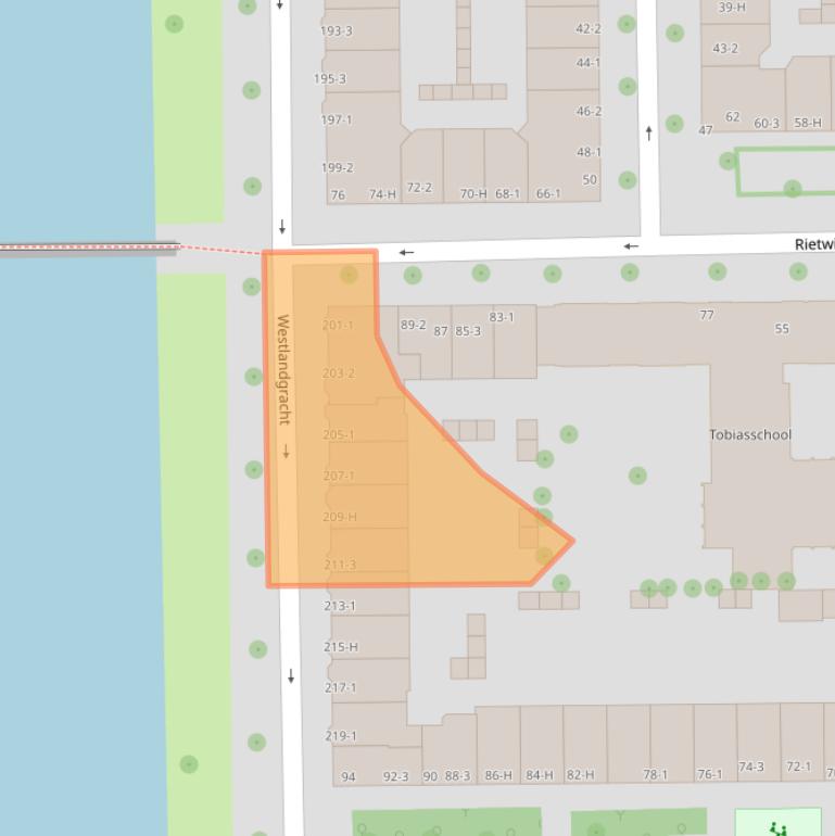 Kaart van postcodegebied 1059TM.