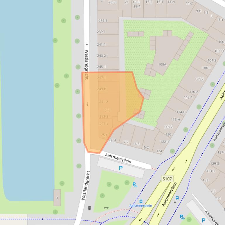 Kaart van postcodegebied 1059TS.