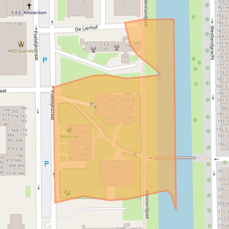 Kaart van postcodegebied 1059VL.
