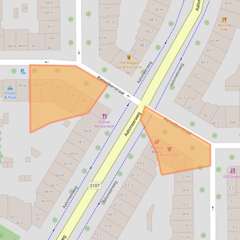 Kaart van postcodegebied 1059VW.