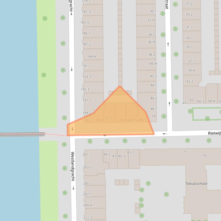 Kaart van postcodegebied 1059XC.