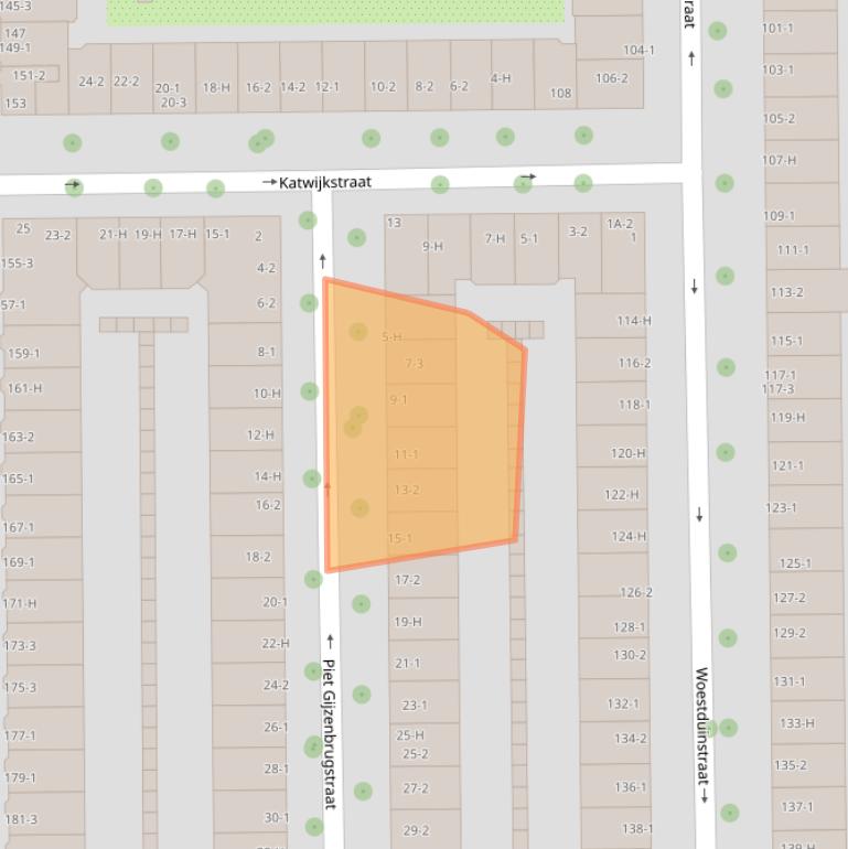 Kaart van postcodegebied 1059XD.