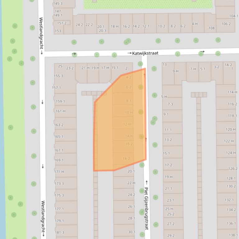 Kaart van postcodegebied 1059XH.