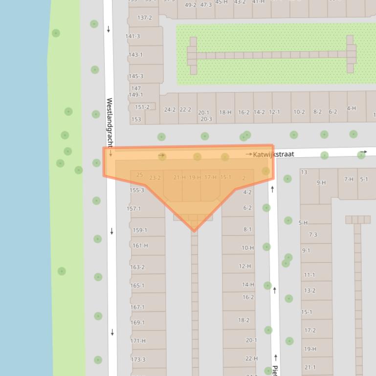 Kaart van postcodegebied 1059XM.